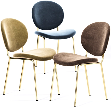 Luxurious Velvet Demi Dining Chairs 3D model image 1 