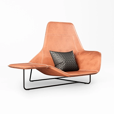 Sleek Steel Lama Lounge Chair 3D model image 1 