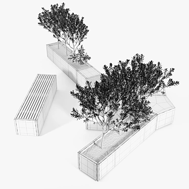 Olive Tree Box Planter 3D model image 1 