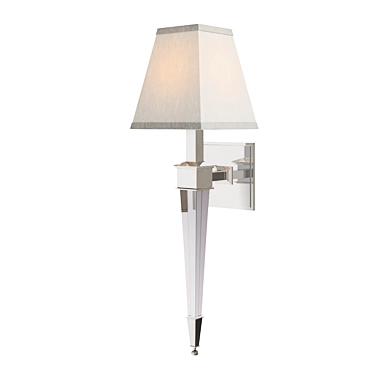 Modern Silver Sconce with Elegant White Shade 3D model image 1 