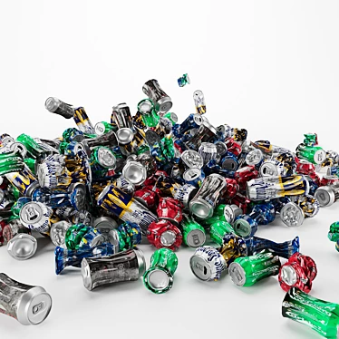 Crushed Aluminum Cans - Realistic Simulation 3D model image 1 