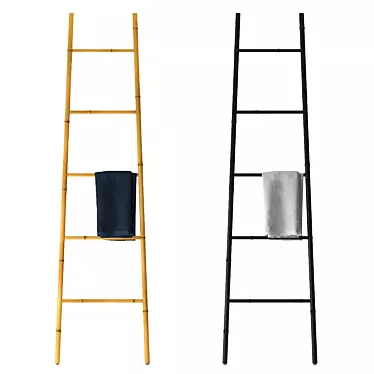 Bamboo Ladder Towel Rack 3D model image 1 