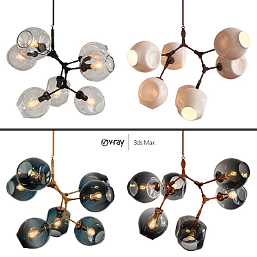 Branching Bubbles Chandelier 3D model image 1 