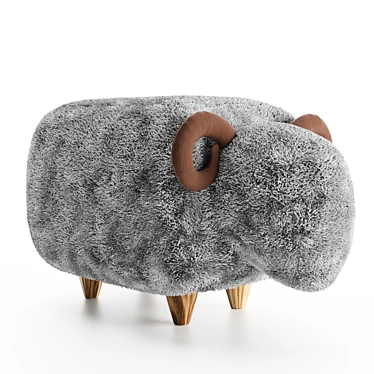 Luxurious Lamb Pouf 3D model image 1 