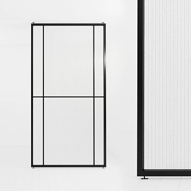 Versatile Glass Partition: Stationary or Pivot Door 3D model image 1 