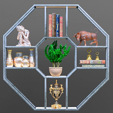 Decorative 3D Shelf with Ornament 3D model image 1 