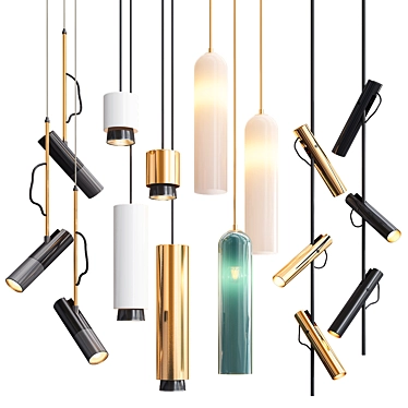 Modern Elegance: Four Hanging Lights 3D model image 1 