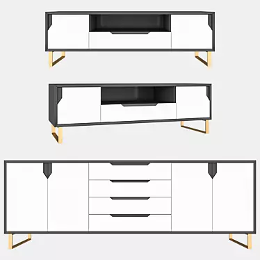 Modern Sideboards: 200x45x70 cm 3D model image 1 