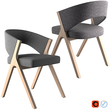 Sleek Comfort: Sussan Chair by Danelon Meroni 3D model image 1 