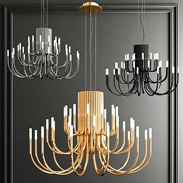 Elegant Palm-inspired Chandelier 3D model image 1 