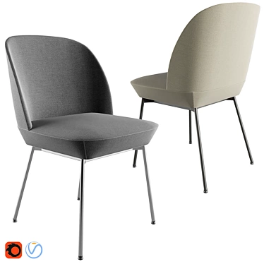 Sleek and Comfortable Oslo Side Chair 3D model image 1 