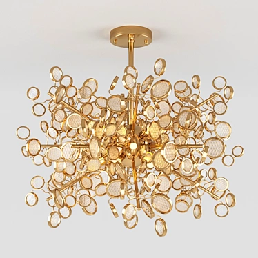 Modern Brass Metal Pendant Light 3D model image 1 