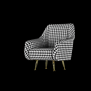 Modern Classic Black and White Chair 3D model image 1 