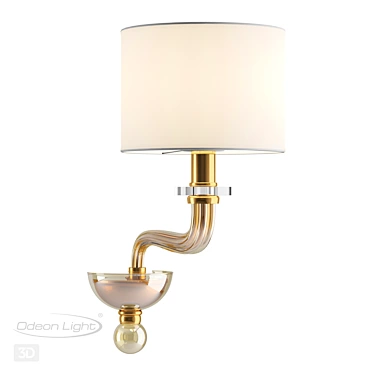 Gilded Glass Wall Sconce VOSTA 3D model image 1 