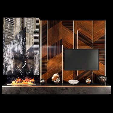 Modern TV Wall Unit Set | Minimalistic Design 3D model image 1 