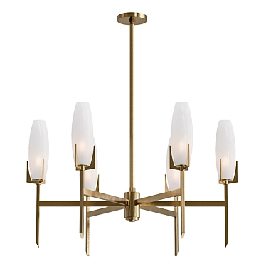 Antique Brass Keifer Chandelier 3D model image 1 