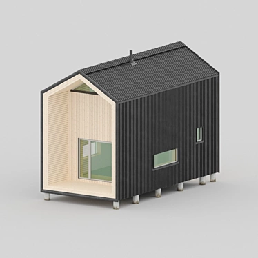 Modern 3D Cabin Model 3D model image 1 