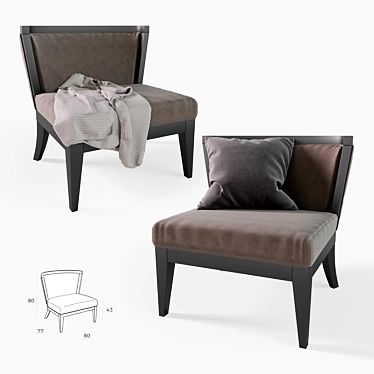 Elegant Angel Cerda Armchair 3D model image 1 