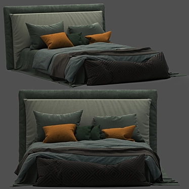Boho Chic Bed: Handcrafted Elegance 3D model image 1 