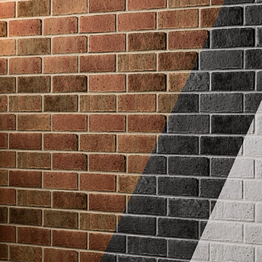 Faux Brick Wall Panel: Textured & Versatile 3D model image 1 