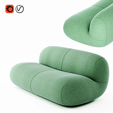 Luxe Comfort: Ligne Roset Pukka Sofa 3D model image 1 