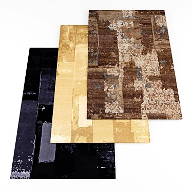 Deluxe Collection of 8 Textured Rugs 3D model image 1 