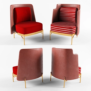 Minotti Argie Velvet Armchair - Luxury Comfort for your Home! 3D model image 1 