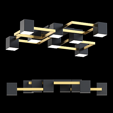 Geometric Ceiling Chandelier: Lampatron FRAME 3D model image 1 