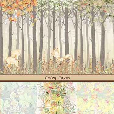 Enchanting Fairy Foxes Wallpaper 3D model image 1 