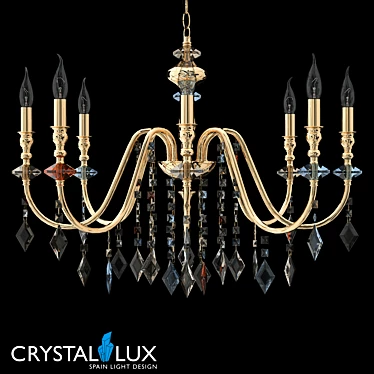 Title: Crystal Lux Mercedes SP8 Gold Pendant 3D model image 1 