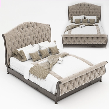 Rhapsody Queen Tufted Bed 3D model image 1 