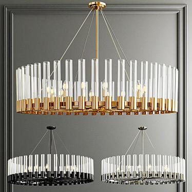 Vintage Perla Round Chandelier: Timeless Elegance 3D model image 1 