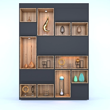 Modern Display Cabinet Set 01 - V-Ray Render 3D model image 1 