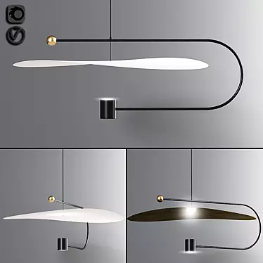  Modern Float Wide Pendant Light 3D model image 1 