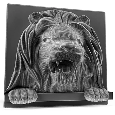  Majestic Lion Sculpture 3D model image 1 