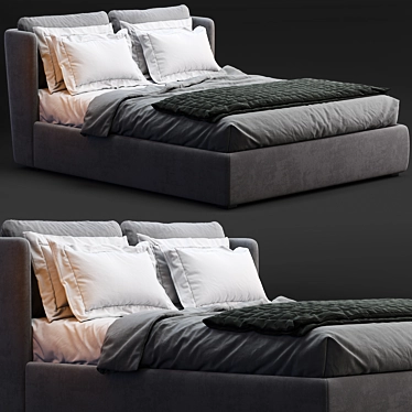 Elegant Meridiani KIRA Bed 3D model image 1 