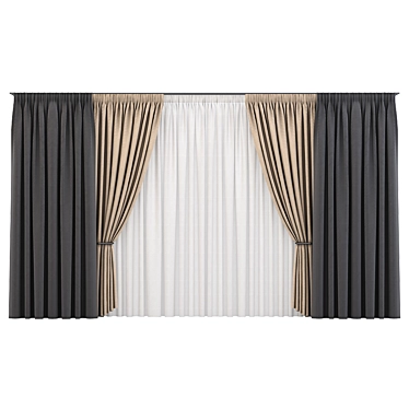 Elegant Window Curtains 3D model image 1 