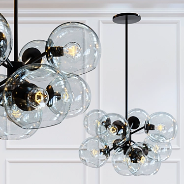 Title: Gleaming Glass Orb Chandelier 3D model image 1 