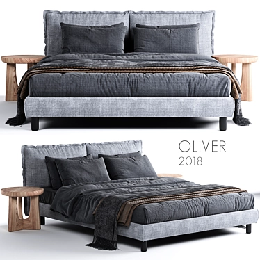 Luxury Meridiani Oliver Bed 3D model image 1 