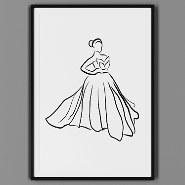 Black Framed Art Print 3D model image 1 