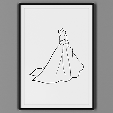 Elegant Black Framed Art 3D model image 1 