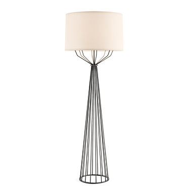 Sleek Graphite Floor Lamp 3D model image 1 