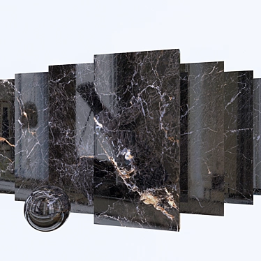 Elegant Black Marble Set 3D model image 1 