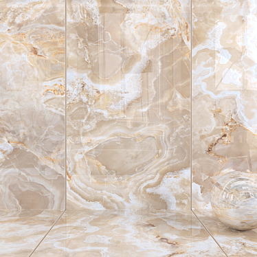 Karina Beige Wall Tiles: Multi-Texture, High-Definition 3D model image 1 