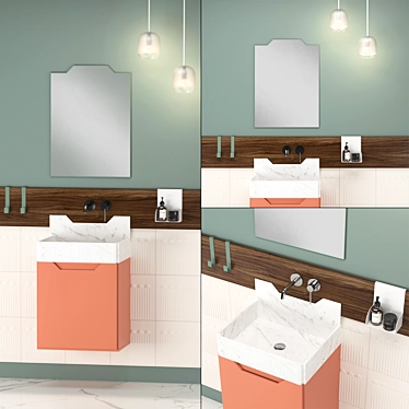 Frieze Two: Stylish Bathroom Cabinet 3D model image 1 