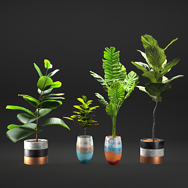 Exotic Plant Collection: Plant & Vase 3D model image 1 