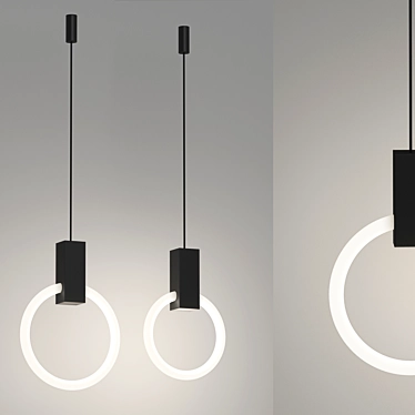 Sleek Eclipse Pendant Light 3D model image 1 