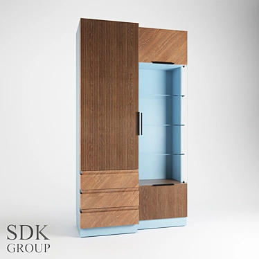 Glisse Display Cabinet: Modern, Spacious, and Elegant 3D model image 1 