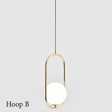 Modern Hoop Planet Pendant Light 3D model image 1 