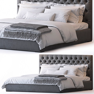 RH ADLER King Size Bed 3D model image 1 
